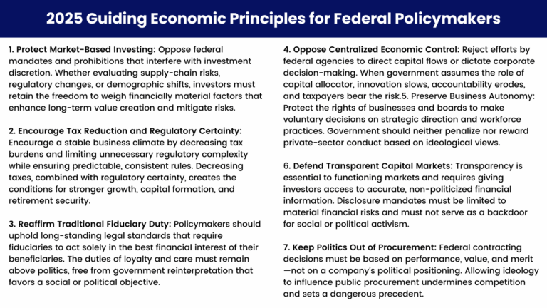2025 Guiding Economy Principles for Federal Policymakers